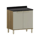 Balcão De Cozinha Com Tampo 80cm 2 Portas Isis Luciane Móveis