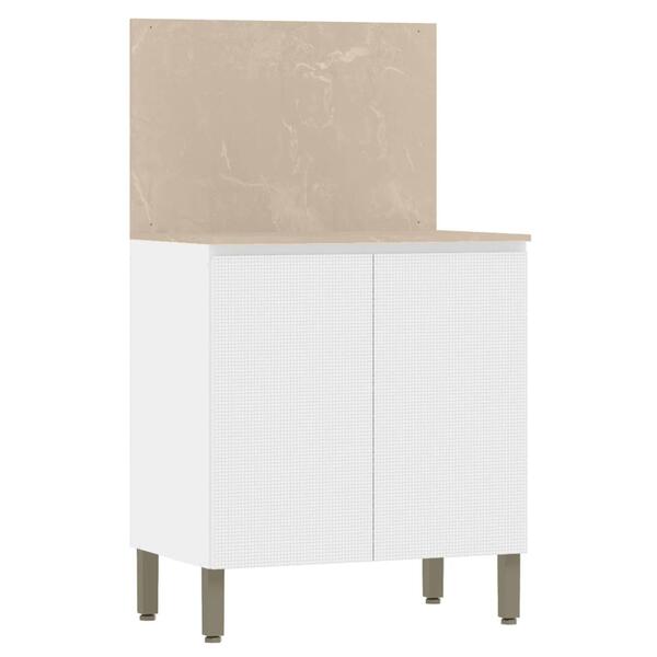 Balcão De Cozinha Com Tampo 80cm 2 Portas Minsk Branco Z06 -