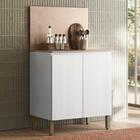Balcão De Cozinha Com Tampo 80cm 2 Portas Minsk Branco Z06 -