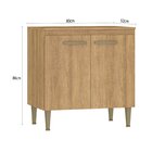 Balcão De Cozinha Com Tampo 80cm Suprema Mel