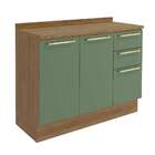 Balcão De Cozinha Com Tampo Botanic 2 Pt 3 Gv Verde Oliva E N