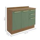 Balcão De Cozinha Com Tampo Botanic 2 Pt 3 Gv Verde Oliva E N
