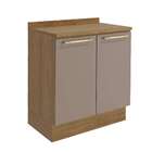 Balcão De Cozinha Com Tampo Botanic 2 Pt Fendi E Nogueira