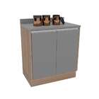 Balcão De Cozinha Com Tampo Campanele 2 Pt Castanho E Cinza