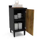 Balcão De Cozinha Com Tampo Canelone 1 Pt Preto E Alamo