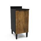 Balcão De Cozinha Com Tampo Canelone 1 Pt Preto E Alamo