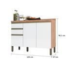 Balcão De Cozinha Com Tampo Chardonnay 3 Pt 2 Gv Castanho E B