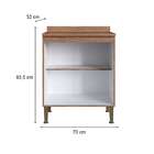 Balcão De Cozinha Com Tampo Conecta 2 Pt Ébano E Off White 70