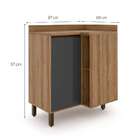 Balcão De Cozinha Com Tampo Confort 1 Pt Cinamomo E Grafite