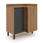 Balcão De Cozinha Com Tampo Confort 1 Pt Cinamomo E Grafite