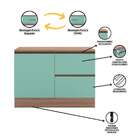 Balcão De Cozinha Com Tampo Edna 1 Pt 3 Gv Carvalho E Menta