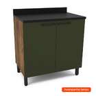 Balcão De Cozinha Com Tampo Espaguete 2 Pt Alamo E Verde Amal