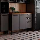 Balcão De Cozinha Com Tampo Estilo 3 Pt 2 Gv Grafite