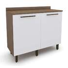 Balcão De Cozinha Com Tampo Evolution 2 Pt Tannat E Branco