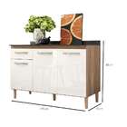 Balcão De Cozinha Com Tampo Fit 3 Pt 1 Gv Off White E Carvalh