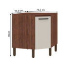 Balcão De Cozinha Com Tampo Halifax Nogueira Off White