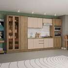 Balcão De Cozinha Com Tampo Kapiz 2 Pt Nogueira E Macadamia 8