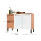 Balcão De Cozinha Com Tampo Napoli Prime 3 Pt 2 Gv Castanho E