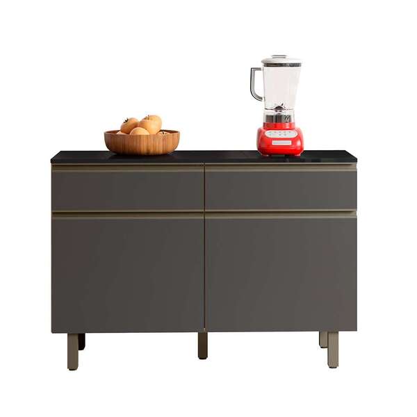 Balcão De Cozinha Com Tampo Porto 2 Pt 2 Gv Carvalho E Grafite