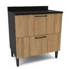 Balcão De Cozinha Com Tampo Raviolli 1 Pt 1 Gv Preto E Mel