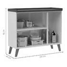 Balcão De Cozinha Com Tampo Rubi 3 Pt Preto E Nogueira