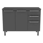 Balcão De Cozinha Com Tampo Verona Ii 2 Pt 3 Gv Cinza