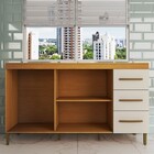 Balcão De Cozinha Completo 3 Portas 3 Gavetas Nature/off Whit