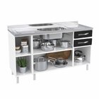 Balcão De Cozinha De Aço  Star New 150cm P/ Pia Branco Com Pr