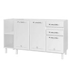 Balcão De Cozinha De Aço  Star New 150cm Para Pia Branco