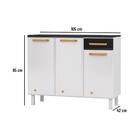 Balcão De Cozinha De Aço Com Tampo 3 Portas E 1 Gaveta 105cm