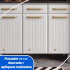 Balcão De Cozinha De Aço Com Tampo 3 Portas E 3 Gavetas 105cm