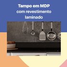 Balcão De Cozinha De Aço Triplo  Topázio Branco/preto