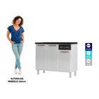 Balcão De Cozinha De Aço Triplo  Topázio Branco/preto