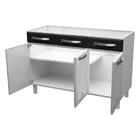 Balcão De Cozinha De Aço Triplo Sem Tampo Para Pia 120cm Clar