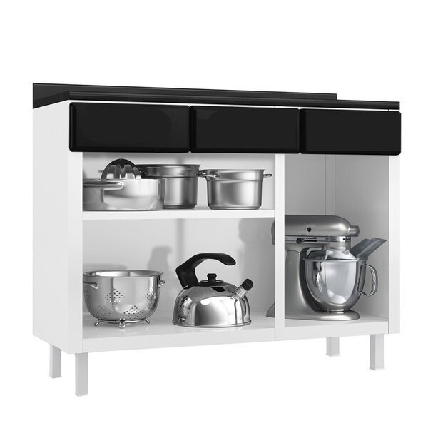 Balcão De Cozinha De Aço Triplo Telasul Star New Com Tampo Br