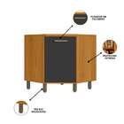 Balcão De Cozinha De Canto Com Tampo Criare 1 Pt Freijó E Gra