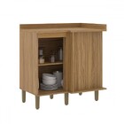 Balcão De Cozinha De Canto Ipê/cristalo - Decibal