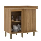 Balcão De Cozinha De Canto Ipê/cristalo - Decibal