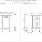 Balcão De Cozinha De Canto Oblíquo Com Tampo Amestita Kits Pa
