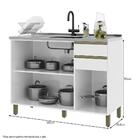 Balcão De Cozinha Dinamarca 120cm 3 Portas E 2 Gavetas Sem Ta