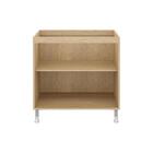 Balcão De Cozinha Ditália Aspen 2 Gav. Vidro Carvalho Cd-108