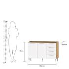 Balcão De Cozinha Ditália Aspen 2 Pt 4 Gavetas Cv/br Cd-104