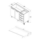 Balcão De Cozinha Ditália Aspen 2pt4gv C/ Tampo Cv/br Cd-104