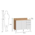 Balcão De Cozinha Ditália Aspen Com Tampo Carvalho Cd-171