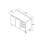 Balcão De Cozinha Ditália Aspen Com Tampo Carvalho Cd-171