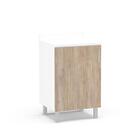 Balcão De Cozinha Dominica 1 Porta 60cm Branco E Carvalho Cla