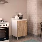 Balcão De Cozinha Dominica 1 Porta 60cm Branco E Carvalho Cla