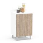 Balcão De Cozinha Dominica 1 Porta 60cm Branco E Carvalho Cla