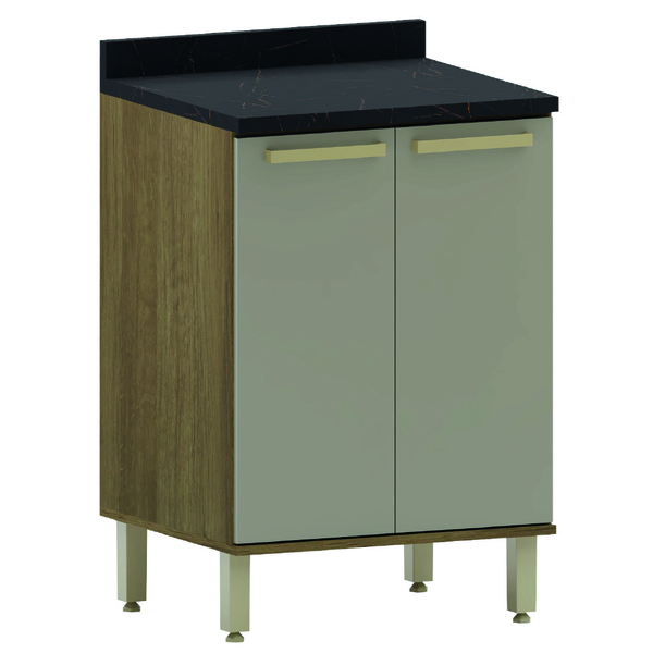 Balcão De Cozinha Duplo Com Tampo 2 Portas 0,60m Madeirado/mo