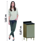 Balcão De Cozinha Duplo Com Tampo 2 Portas 0,60m Madeirado/mo